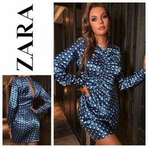 NWT ZARA Bluish Geometric Print Mini
Dress Sz: XS